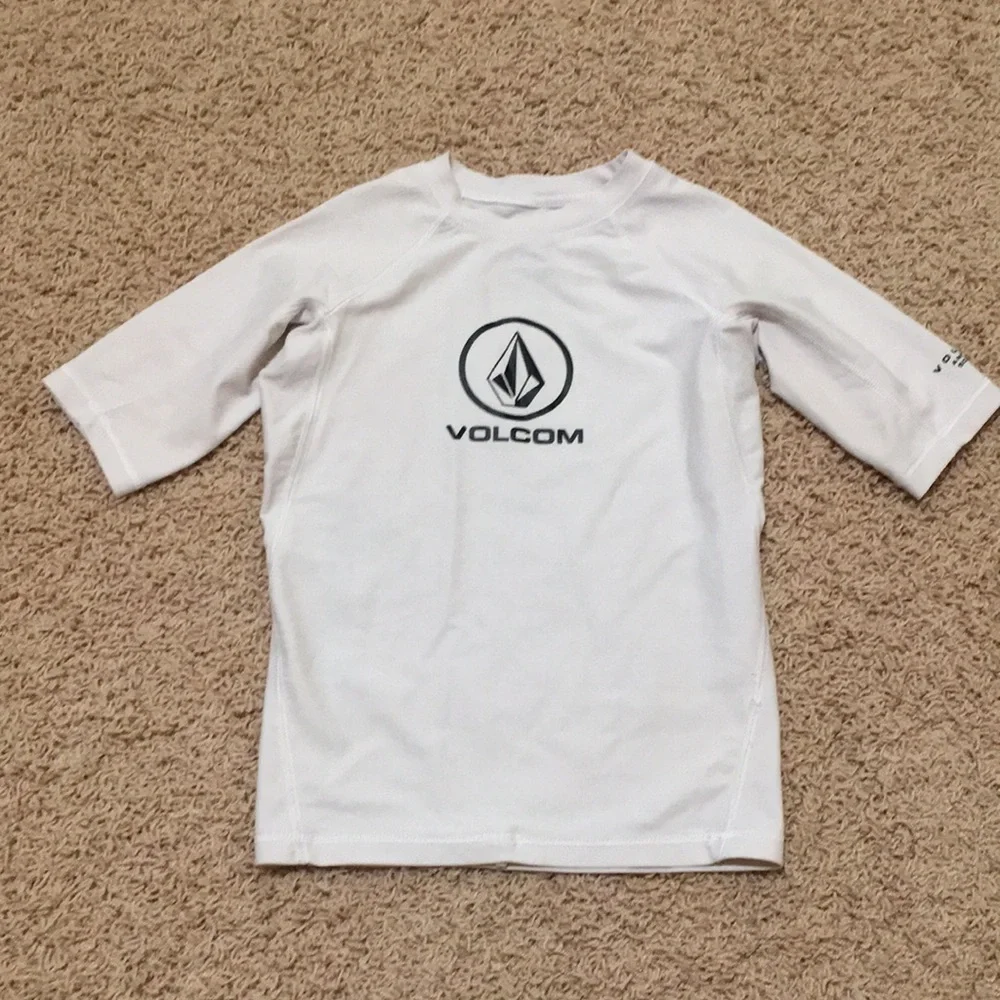 Volcom White Logo Rash Guard